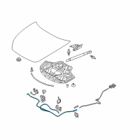 OEM 2014 Infiniti Q70 Hood Lock Control Cable Assembly Diagram - 65620-1MA1A