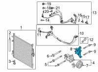 OEM Ford Bronco Compressor Bracket Diagram - L1MZ-10A313-BA