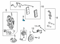 OEM Cadillac Caliper Bolt Diagram - 11570092