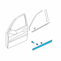 OEM 2008 Hyundai Entourage Moulding Assembly-Front Door Waist Line, RH Diagram - 87712-4J000-7P