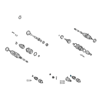 OEM 2000 Lexus RX300 Clamp, Rear Drive Shaft Diagram - 42345-48030