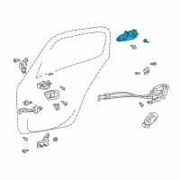 OEM 2001 Toyota Prius Rear Door Outside Handle Assembly Right Diagram - 69230-47020-J0