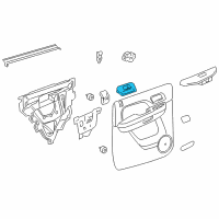 OEM 2009 Chevrolet Silverado 2500 HD Handle Asm-Rear Side Door Inside *Titanium Diagram - 22855637