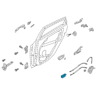 OEM 2017 Hyundai Elantra GT Interior Door Handle Assembly, Right Diagram - 82620-A5010-SDH