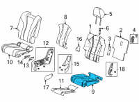 OEM 2022 Acura MDX Pad Complete R, Middle Cushion Diagram - 81332-TYA-A21