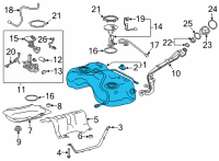 OEM Toyota Corolla Cross Fuel Tank Diagram - 77001-0A130