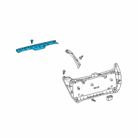 OEM 2009 Pontiac Vibe Molding, Lift Gate Window Upper Garnish *Gray Diagram - 19184820