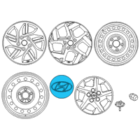 OEM 2022 Hyundai Venue Wheel Hub Cap Assembly Diagram - 52960-K2200