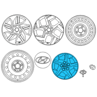 OEM 2020 Hyundai Venue Wheel Hub Cap Assembly Diagram - 52970-K2000