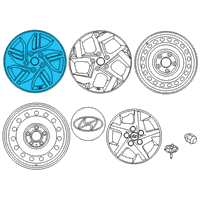 OEM 2020 Hyundai Venue Aluminium Wheel Assembly Diagram - 52910-K2100