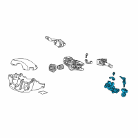 OEM 2005 Honda Civic Ignition Lock Cylinder Diagram - 35100S5WA72