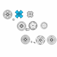 OEM 1999 Toyota Corolla Wheel Hub Ornament Sub-Assembly Diagram - 42603-02070