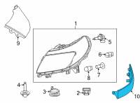 OEM 2021 Ram ProMaster 1500 Bezel-HEADLAMP Diagram - 1ZT59ZZZAA