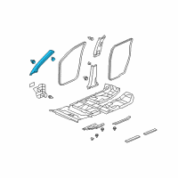 OEM 2009 Honda Pilot Garnish Assy., L. FR. Pillar *NH220L* (CLEAR GRAY) Diagram - 84151-SZA-A01ZA