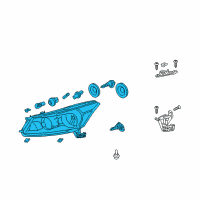 OEM 2008 Honda Accord Headlight Assembly, Driver Side Diagram - 33150-TA0-A01