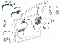 OEM 2022 Lexus NX250 HANDLE ASSY, FR DOOR Diagram - 69210-78070-A0