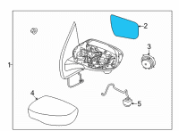 OEM 2016 Nissan Murano Door Mirror Glass LH Diagram - 96366-4BA0A