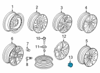 OEM 2014 Honda Crosstour Cap Assembly, Wheel Center Diagram - 44732-T2A-A21