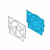 OEM 2015 BMW 528i Radiator Condenser Cooling Fan Assembly Diagram - 17-41-8-642-161