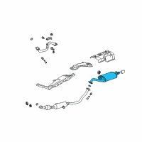 OEM 2010 Toyota Corolla Muffler & Pipe Diagram - 17430-0D460