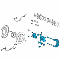 OEM 2018 Honda Clarity Caliper Sub-Assembly, Right Rear Diagram - 43018-TRT-A04