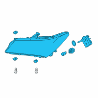 OEM 2016 Acura MDX Passenger Side Headlight Led Diagram - 33100-TZ5-A01