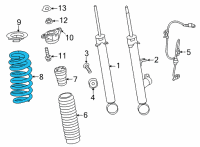 OEM 2021 Acura TLX Spring, Rear Diagram - 52441-TGY-A02