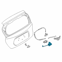 OEM 2014 Nissan Versa Back Door Lock Assembly Diagram - 90502-1HM1A