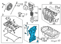 OEM 2022 Kia Sorento Cover Assembly-Timing Ch Diagram - 213502S302