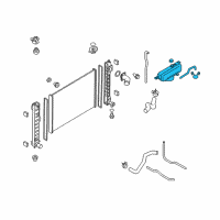 OEM 2015 Infiniti Q70 Radiator Reservoir Tank Assembly Diagram - 21710-1MA0A