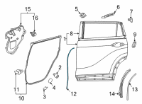 OEM 2021 Toyota Highlander Front Weatherstrip Diagram - 67896-0E060