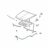 OEM 2010 Cadillac STS Cable, Hood Primary Latch Release Diagram - 25745994