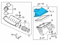 OEM 2021 Nissan Frontier Air Cleaner Housing Cover Diagram - 16526-9BT1A