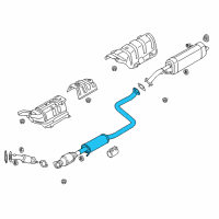 OEM 2017 Hyundai Elantra Center Muffler Assembly Diagram - 28650-F3500