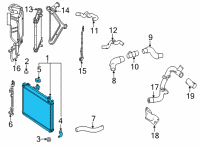 OEM 2019 Toyota Mirai Inverter Cooler Diagram - 16400-77090