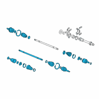 OEM 2001 Honda Accord Driveshaft Assembly, Driver Side Diagram - 44306-S4L-A53