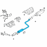 OEM 2017 Hyundai Elantra Center Muffler Assembly Diagram - 28650-F3650