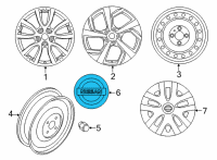 OEM 2020 Nissan Rogue Wheel Center Cap - Various;Black Diagram - 40342-4AF2A