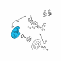 OEM 2005 Kia Spectra Rear Right Side Brake Dust Cover Shield Diagram - 582442F100