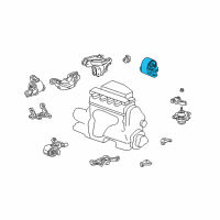 OEM 2005 Honda Civic Rubber, RR. Engine Mounting Diagram - 50810-S5A-013