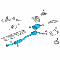 OEM 2014 Acura RLX Muffler, Passenger Side Exhaust Diagram - 18307-TY2-A01