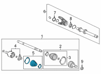 OEM Honda Accord Boot Set, Inboard Diagram - 44017-TVC-305