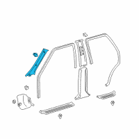 OEM 2001 Toyota Corolla Windshield Pillar Trim Diagram - 62210-02010-E0
