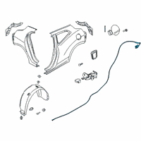 OEM 2019 Hyundai Veloster N Catch & Cable Assembly-Fuel Filler Diagram - 81590-J3000