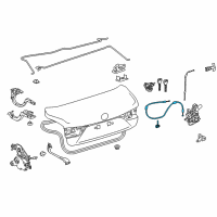 OEM 2018 Lexus LS500h Cable Sub-Assembly, Luggage Diagram - 64607-50040