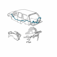 OEM 2003 Oldsmobile Bravada Hose Asm, Rear Window Washer Pump Diagram - 88986897