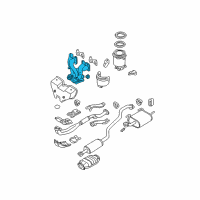 OEM 2000 Nissan Sentra Manifold Assembly-Exhaust (BOM Only) Diagram - 14002-6M400