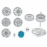 OEM 2020 Jeep Cherokee Wheel Center Cap Diagram - 1WG49S4AAB