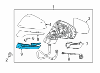 OEM 2022 Lexus RX350 Cover, Outer Mirror Diagram - 87939-78010