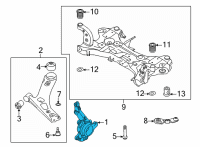 OEM 2021 Kia Seltos Front Axle Knuckle Left Diagram - 51715K0000